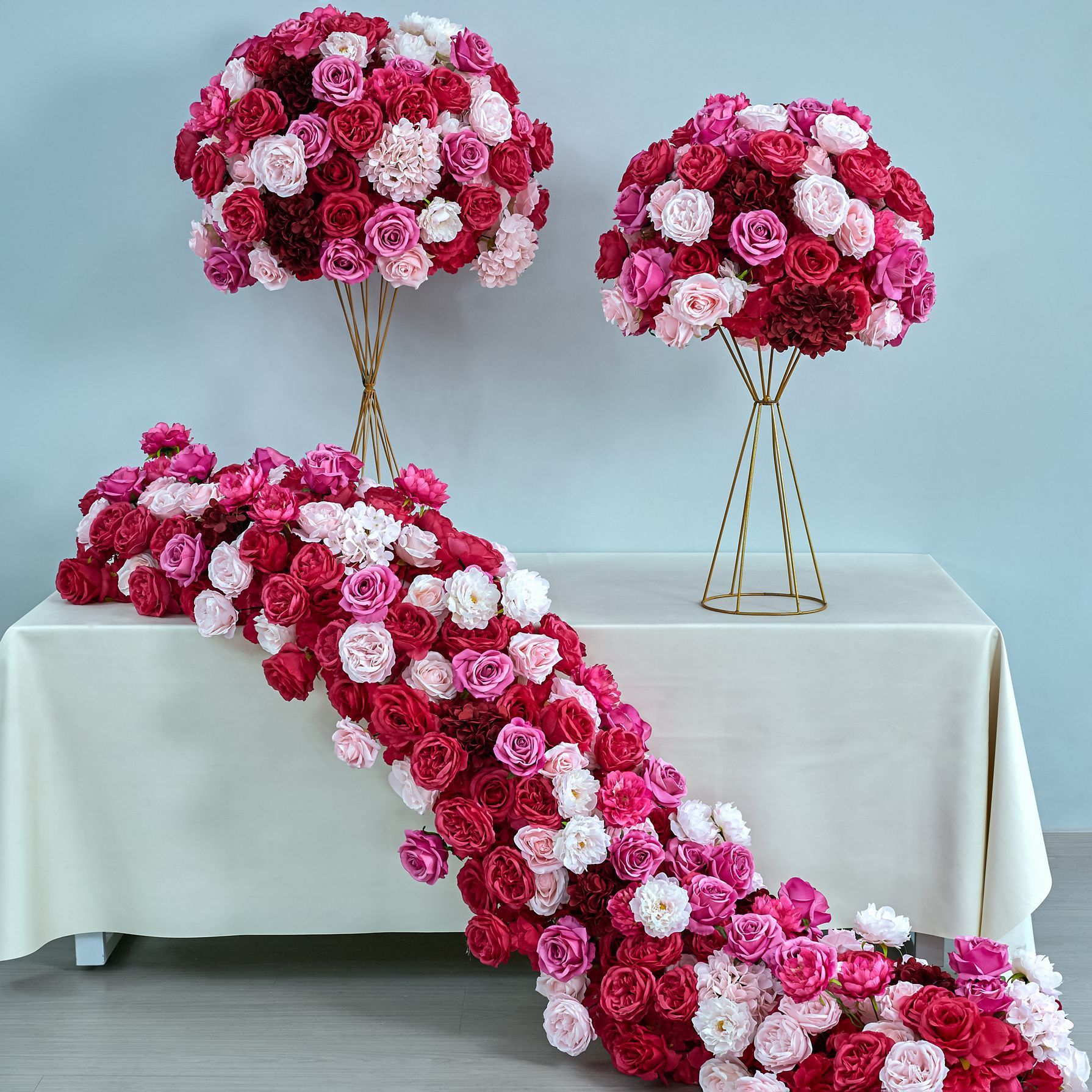 RN-033 Wedding Table Centerpiece Rose Flower ball Wedding Flowers Wedding Arrangement Decoration Customized Flower Ball Table Runner