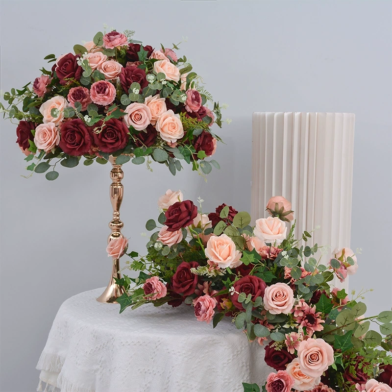 RN-040 Wedding Table Centerpiece Rose Flower ball Wedding Flowers Wedding Arrangement Decoration Customized Flower Ball Table Runner