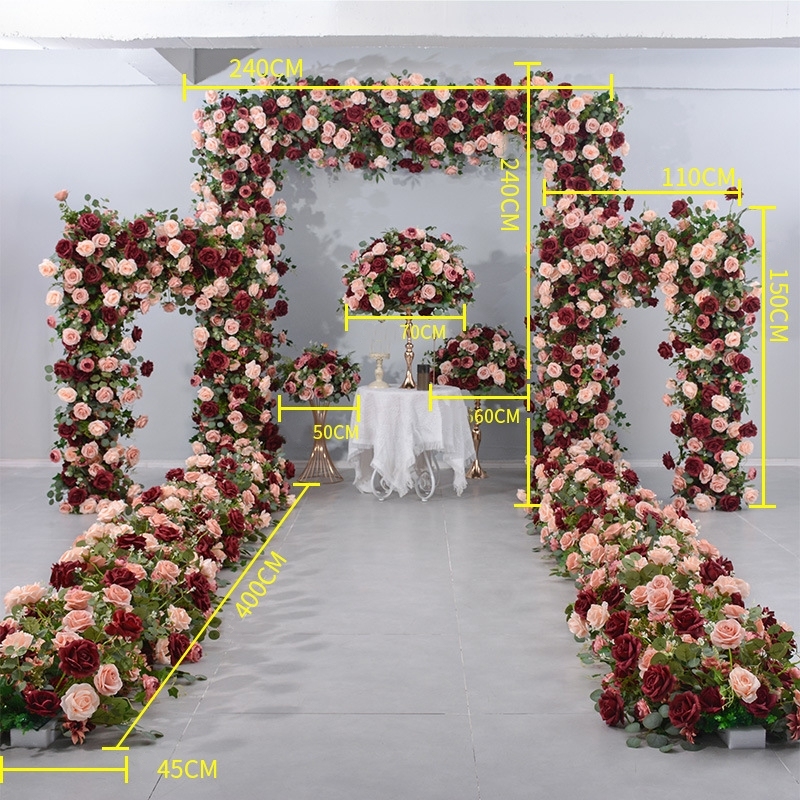 RN-040 Wedding Table Centerpiece Rose Flower ball Wedding Flowers Wedding Arrangement Decoration Customized Flower Ball Table Runner