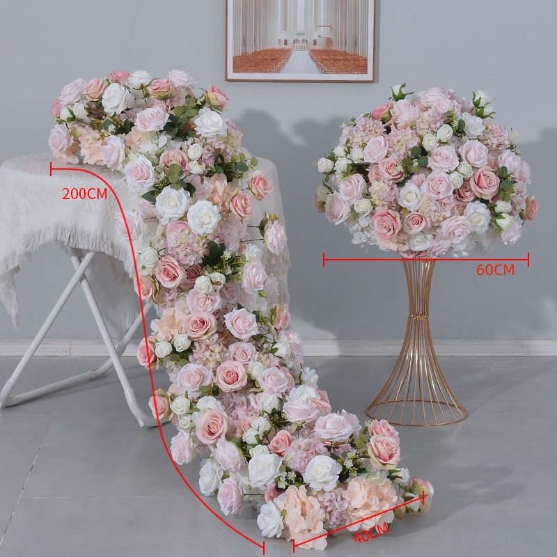 RN-026 Wedding Table Centerpiece Rose Flower ball Wedding Flowers Wedding Arrangement Decoration Customized Flower Ball Table Runner
