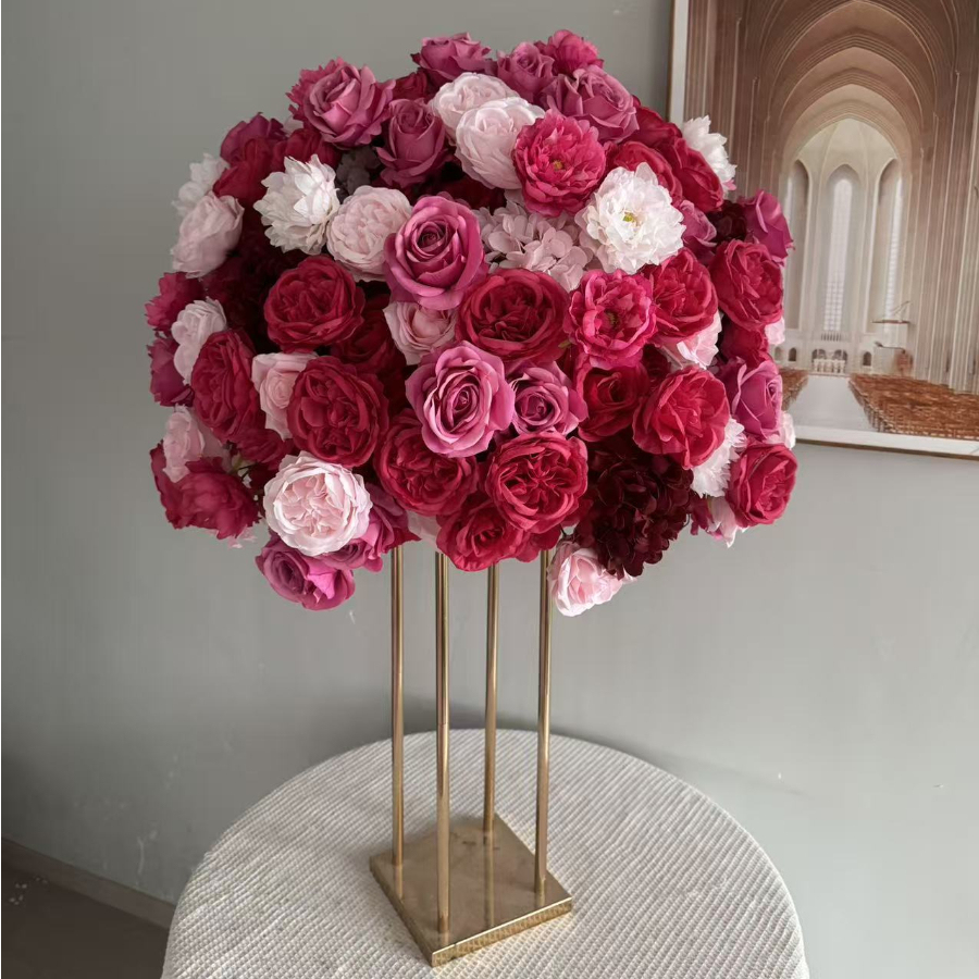 RN-033 Wedding Table Centerpiece Rose Flower ball Wedding Flowers Wedding Arrangement Decoration Customized Flower Ball Table Runner