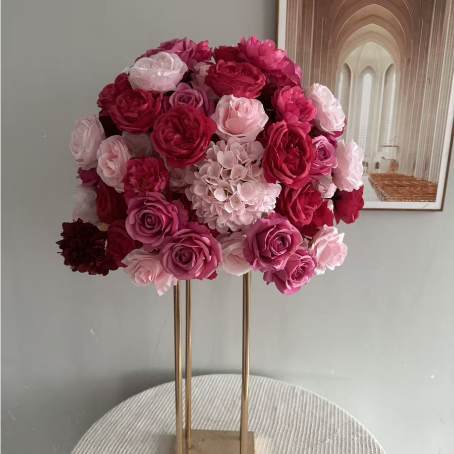 RN-033 Wedding Table Centerpiece Rose Flower ball Wedding Flowers Wedding Arrangement Decoration Customized Flower Ball Table Runner