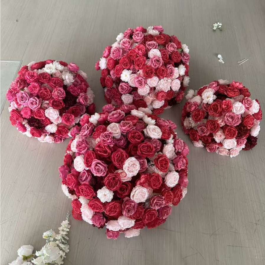 RN-033 Wedding Table Centerpiece Rose Flower ball Wedding Flowers Wedding Arrangement Decoration Customized Flower Ball Table Runner