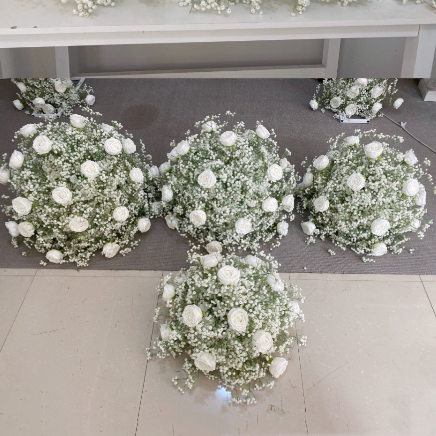 RN-042 Wedding Table Centerpiece Rose Flower ball Wedding Flowers Wedding Arrangement Decoration Customized Flower Ball Table Runner