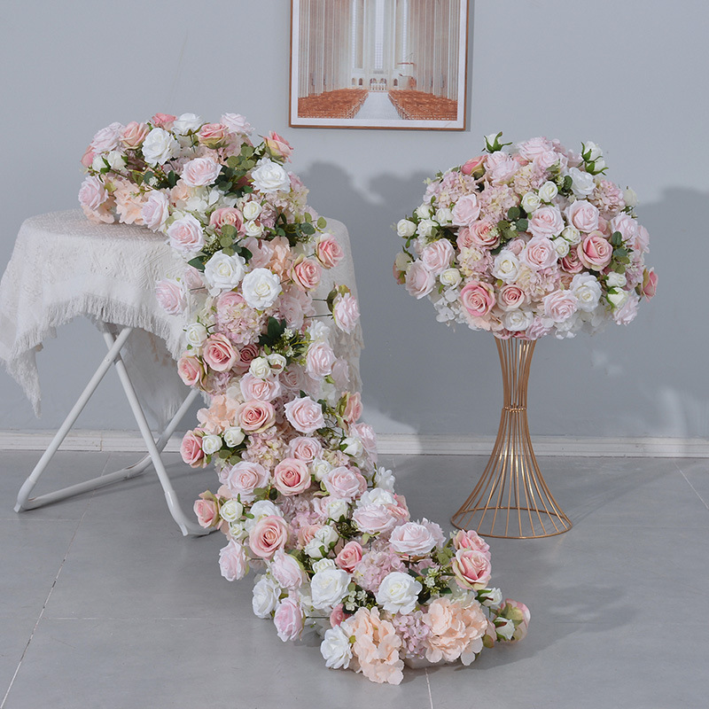 RN-026 Wedding Table Centerpiece Rose Flower ball Wedding Flowers Wedding Arrangement Decoration Customized Flower Ball Table Runner