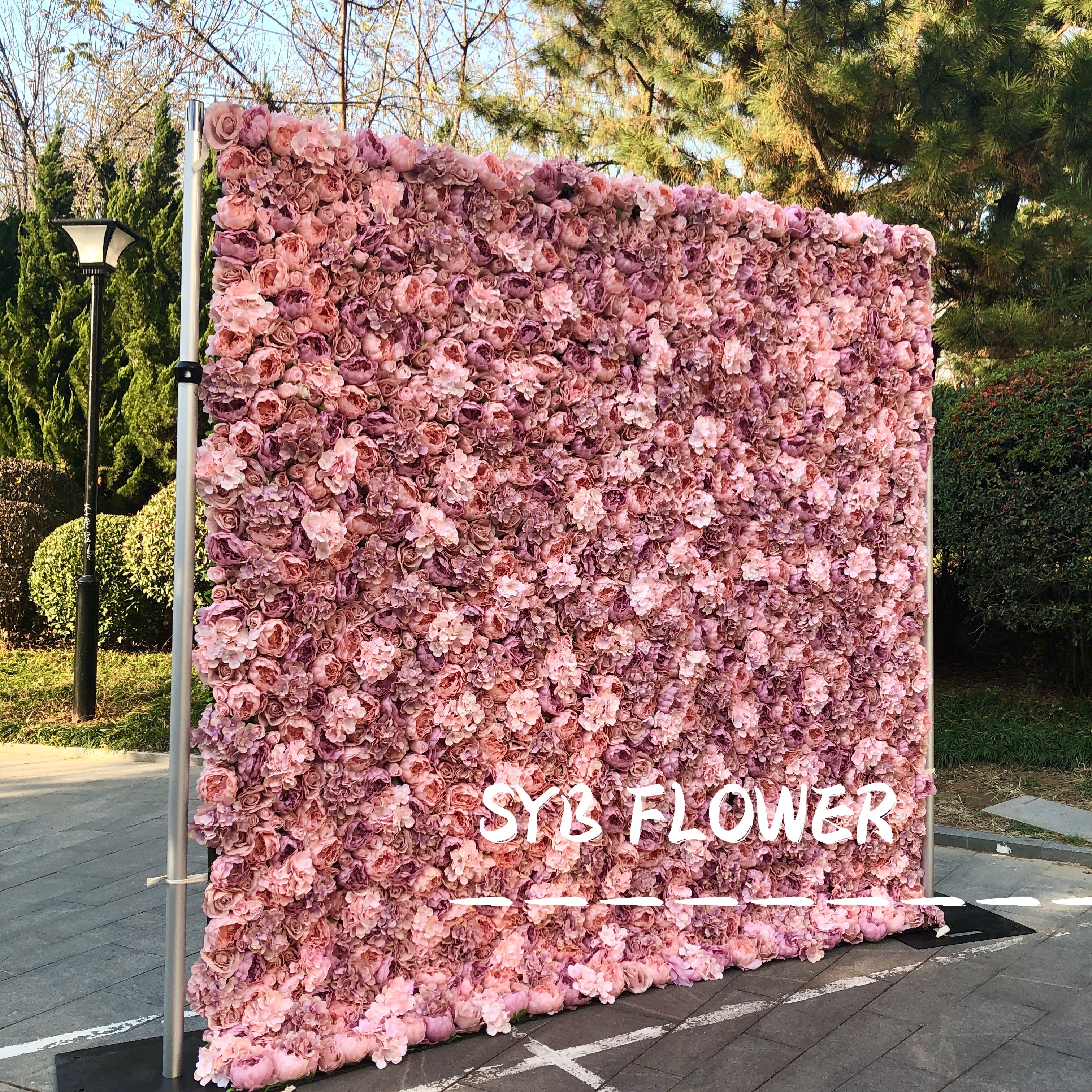 SYB High Quality Customized Wholesale Artificial Wedding Backdrop Flower Wall Panel For Event Party