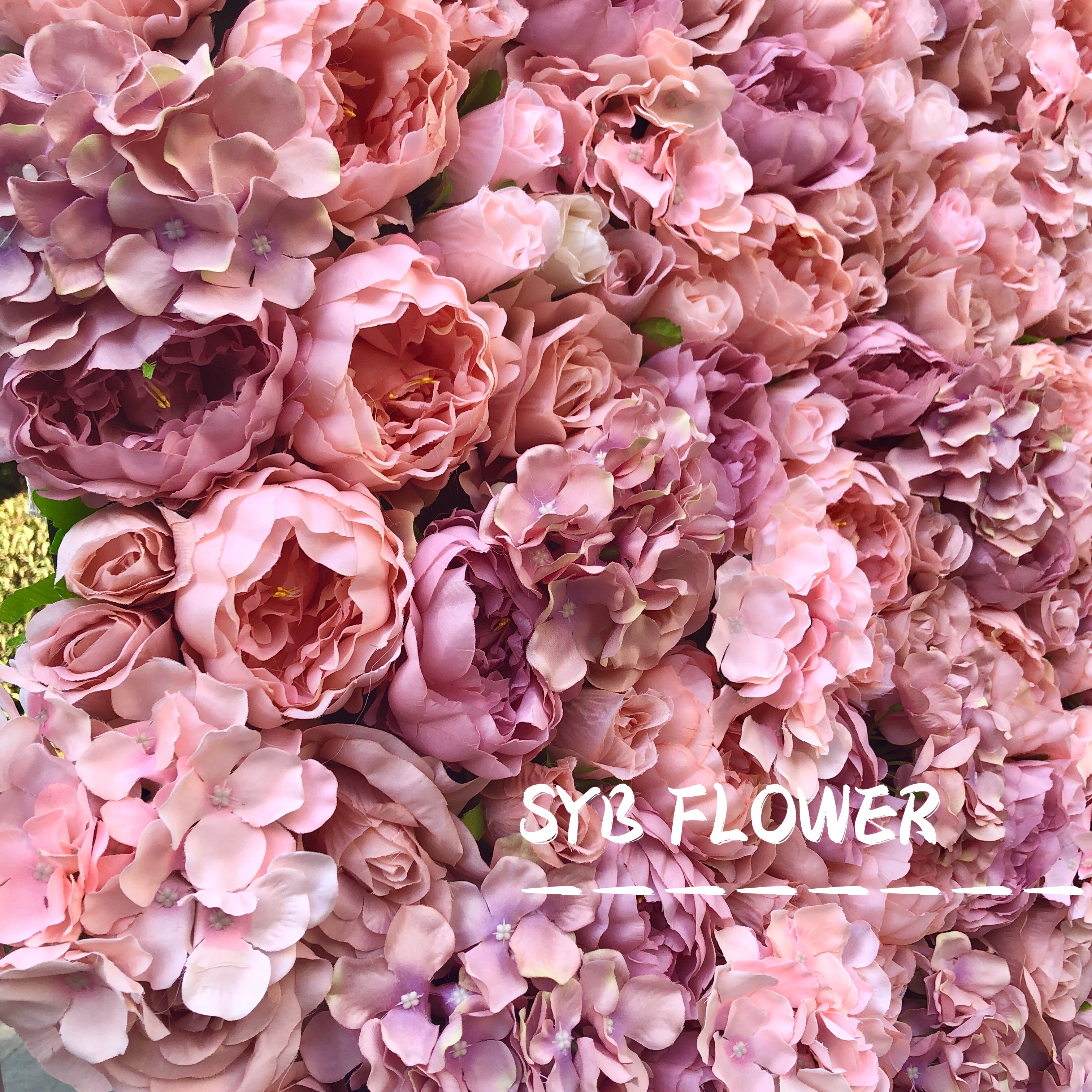 SYB High Quality Customized Wholesale Artificial Wedding Backdrop Flower Wall Panel For Event Party