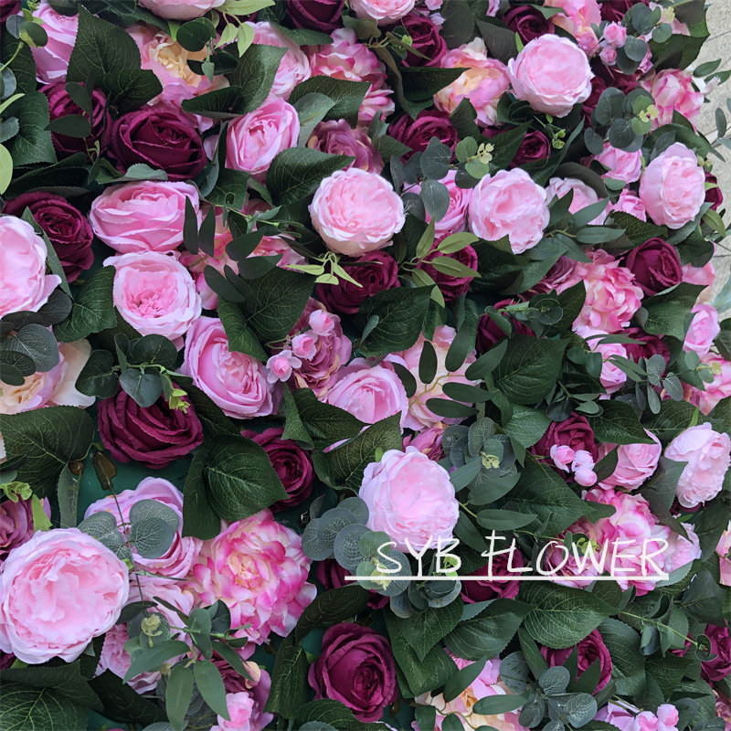 SYB Product Available Artificial Feel Real Roll Up Gift Silk Floral Wholesale Wedding Reception Flower Wall Art #68