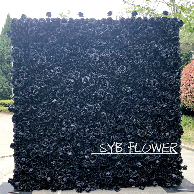SYB Romantic 3D Roll Up Artificial Babybreath Flowers Wall Backdrop Panel Wedding Decoration Factory Direct #99-2