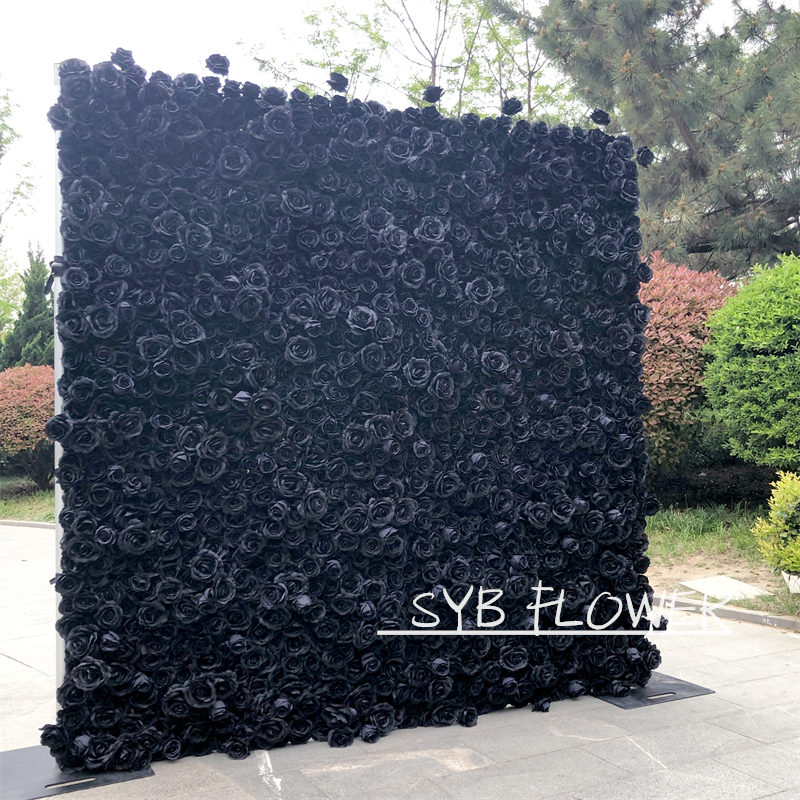 SYB Romantic 3D Roll Up Artificial Babybreath Flowers Wall Backdrop Panel Wedding Decoration Factory Direct #99-2