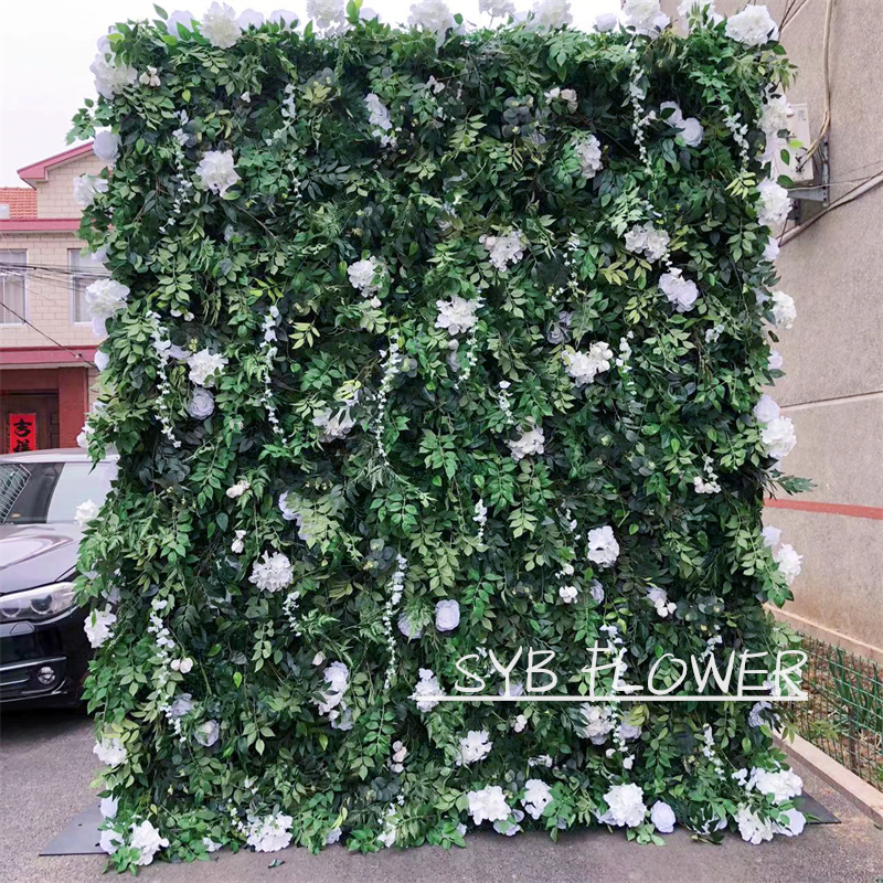 Best Quaility Custom Size Artificial Wedding Romantic Flower Decorative Silk Floral Flower Wall Backdrops #71-4