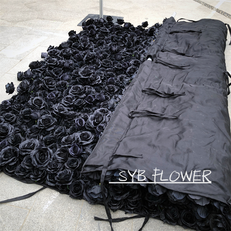 SYB Romantic 3D Roll Up Artificial Babybreath Flowers Wall Backdrop Panel Wedding Decoration Factory Direct #99-2