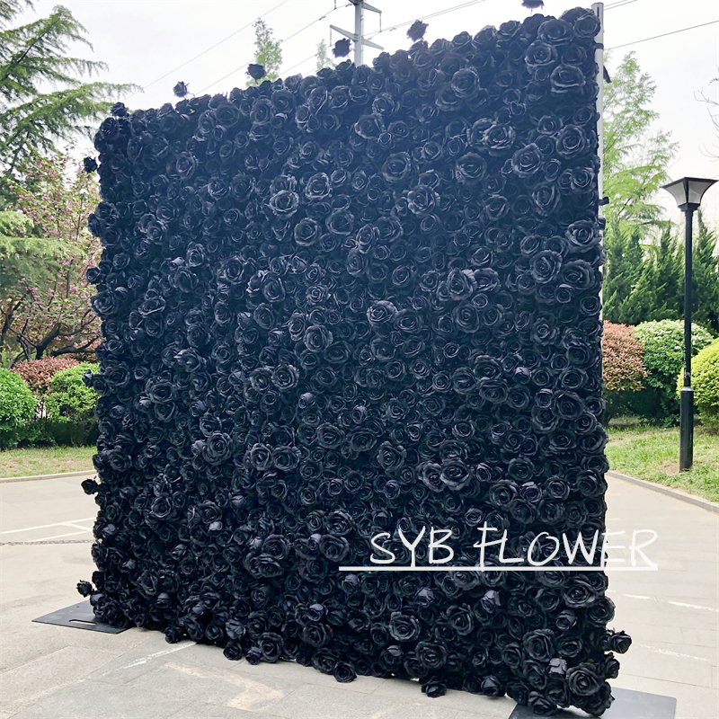 SYB Romantic 3D Roll Up Artificial Babybreath Flowers Wall Backdrop Panel Wedding Decoration Factory Direct #99-2