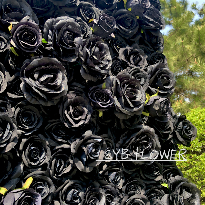SYB Wedding Outdoor Decor 3D Roll Up Cloth Flower Walls Wedding Artificial Silk Flower Wall Panel #99