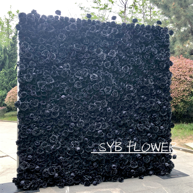 SYB Romantic 3D Roll Up Artificial Babybreath Flowers Wall Backdrop Panel Wedding Decoration Factory Direct #99-2