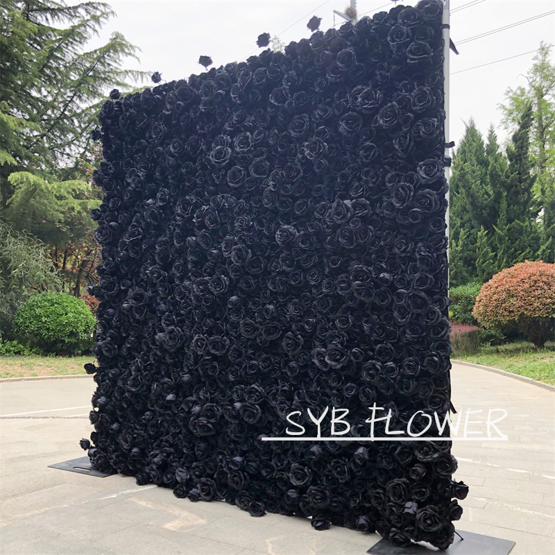 SYB Romantic 3D Roll Up Artificial Babybreath Flowers Wall Backdrop Panel Wedding Decoration Factory Direct #99-2