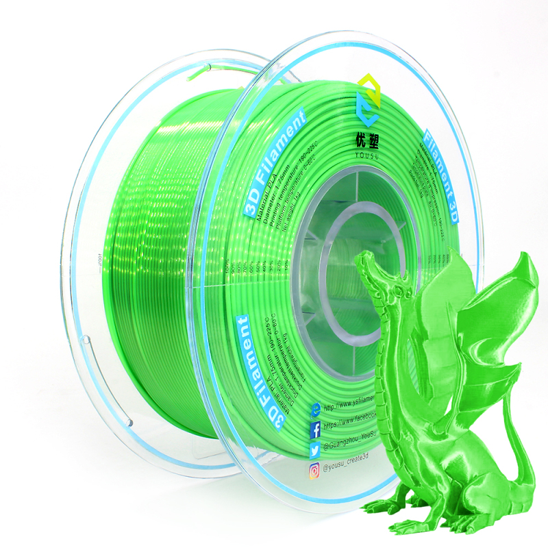 YOUSU Silk PLA 3D Filament with gorgeous surface, Tangle free, Pearlescent  1.75mm, 2.85mm 1kg