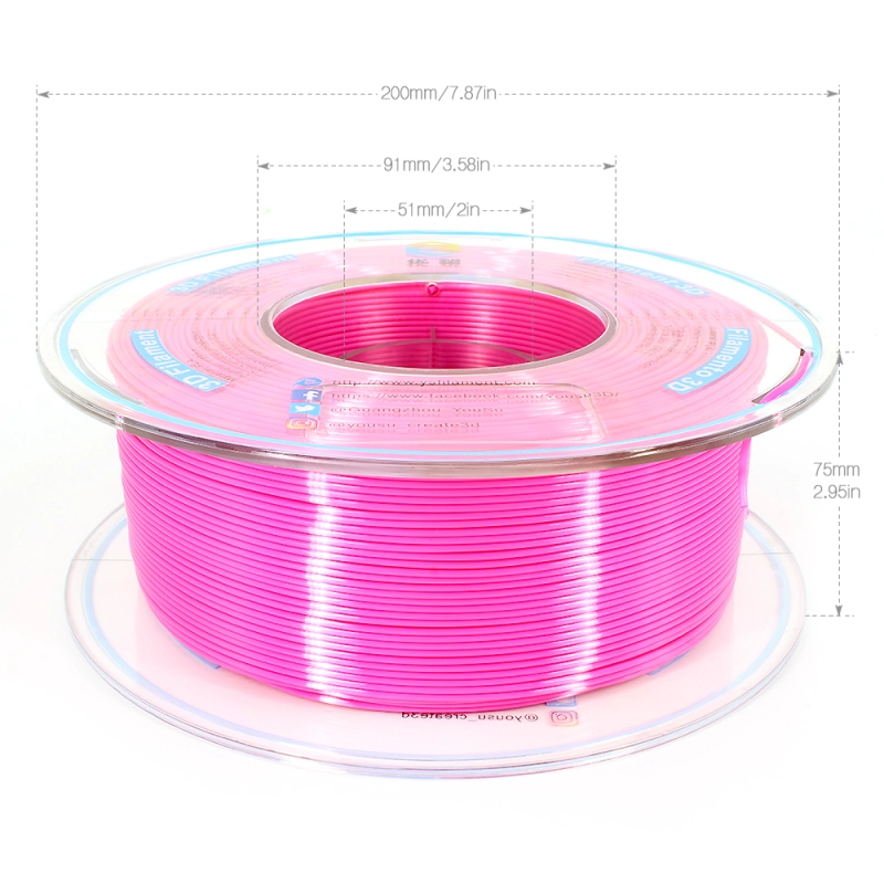 YOUSU Silk PLA 3D Filament with gorgeous surface, Tangle free, Pearlescent  1.75mm, 2.85mm 1kg