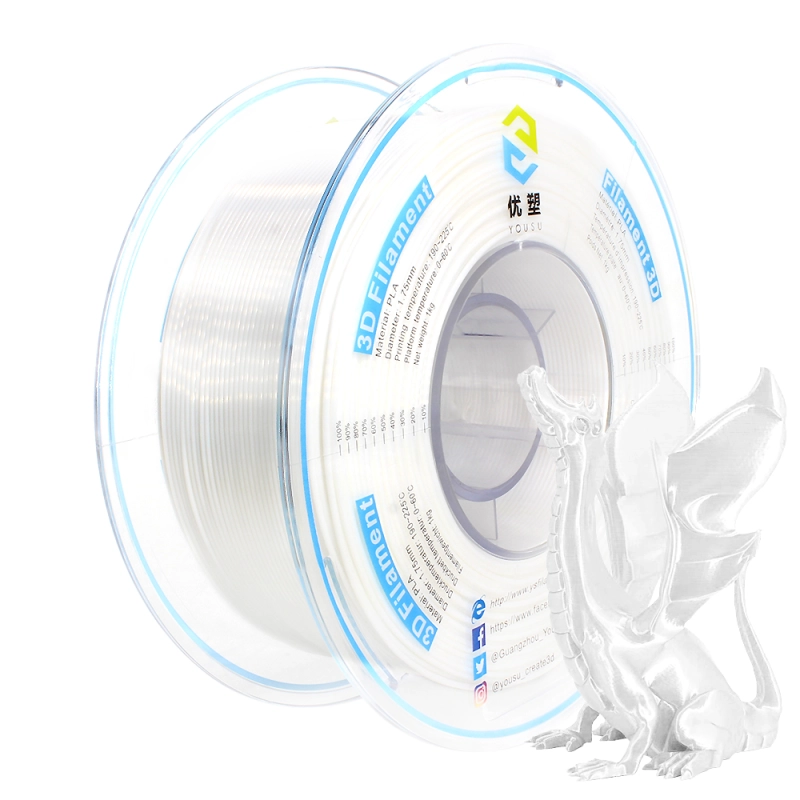 YOUSU Silk PLA 3D Filament with gorgeous surface, Tangle free, Pearlescent  1.75mm, 2.85mm 1kg