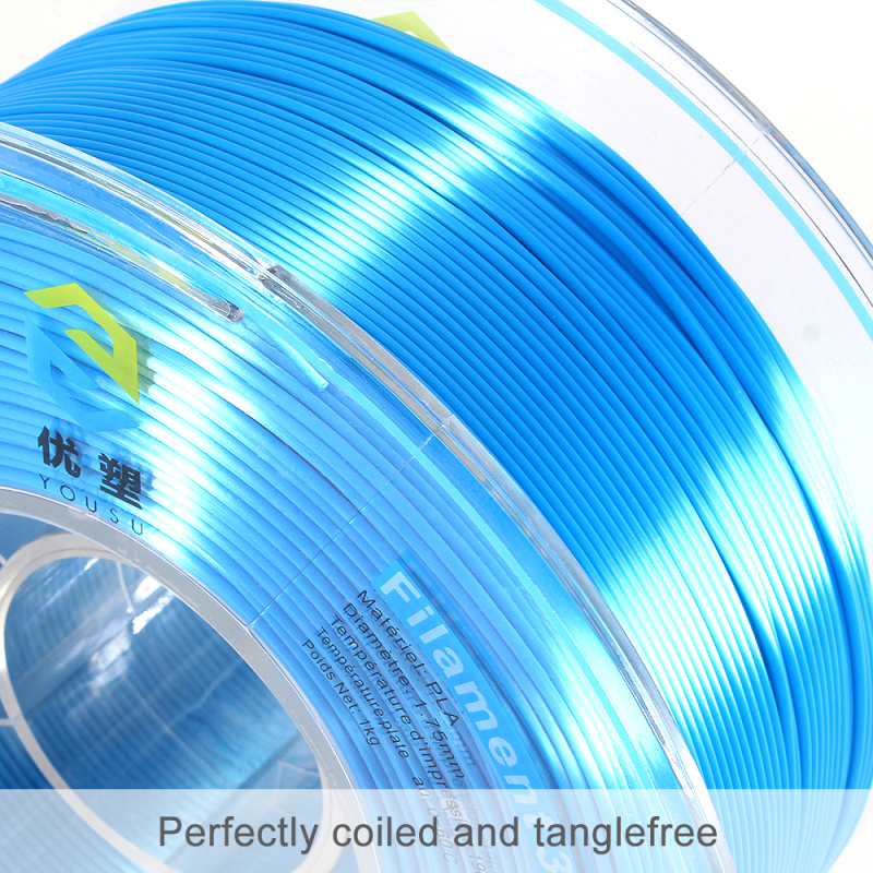 YOUSU Silk PLA 3D Filament with gorgeous surface, Tangle free, Pearlescent  1.75mm, 2.85mm 1kg