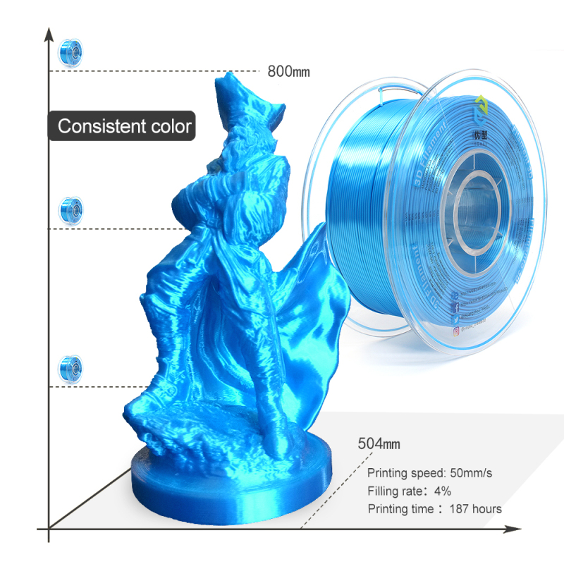 YOUSU Silk PLA 3D Filament with gorgeous surface, Tangle free, Pearlescent  1.75mm, 2.85mm 1kg