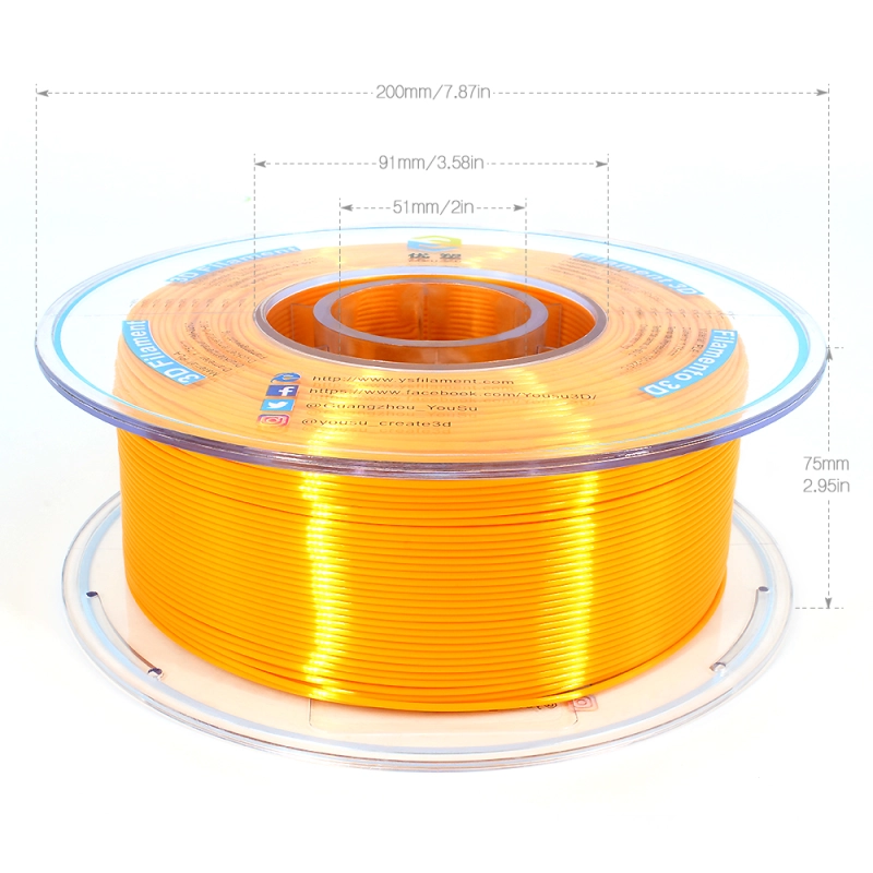 YOUSU Silk PLA 3D Filament with gorgeous surface, Tangle free, Pearlescent  1.75mm, 2.85mm 1kg