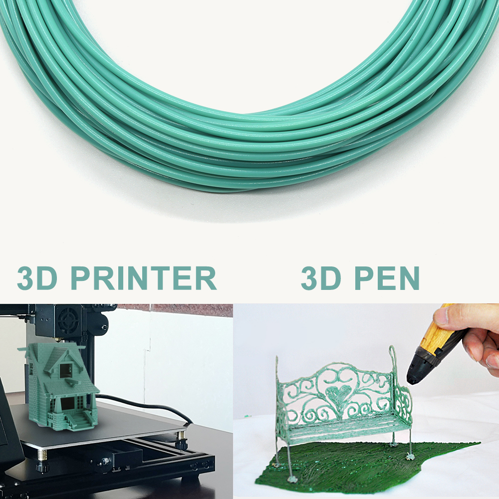 YOUSU Color Changing by Temperature PLA Filament, Blue Green to Yellow Green Color, 1.75 mm 3D Filament, 10Meters(32.8Feet) Trial Pack for 3D Printer&