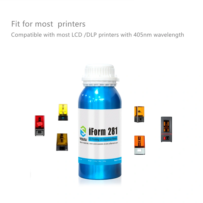 YOUSU iForm 281 High Toughness Resin 3D Printer Resin 405nm LCD DLP Printer UV Cure 3D Print Liquid Photopolymer Resin