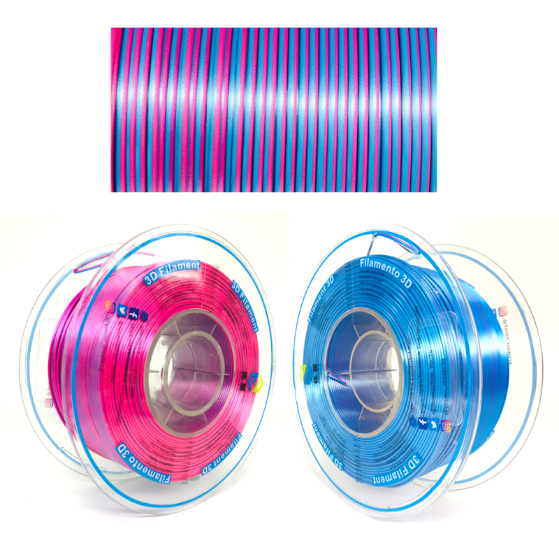 YOUSU Dual color  PLA 3D Filament with gorgeous surface, Tangle free, Pearlescent  1.75mm, 2.85mm 1kg