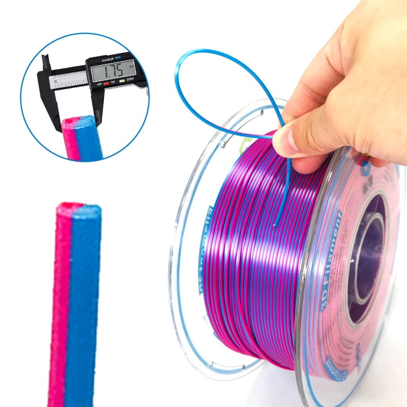 YOUSU Dual color  PLA 3D Filament with gorgeous surface, Tangle free, Pearlescent  1.75mm, 2.85mm 1kg