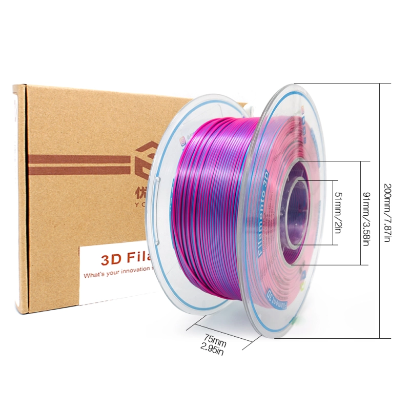 YOUSU Dual color  PLA 3D Filament with gorgeous surface, Tangle free, Pearlescent  1.75mm, 2.85mm 1kg