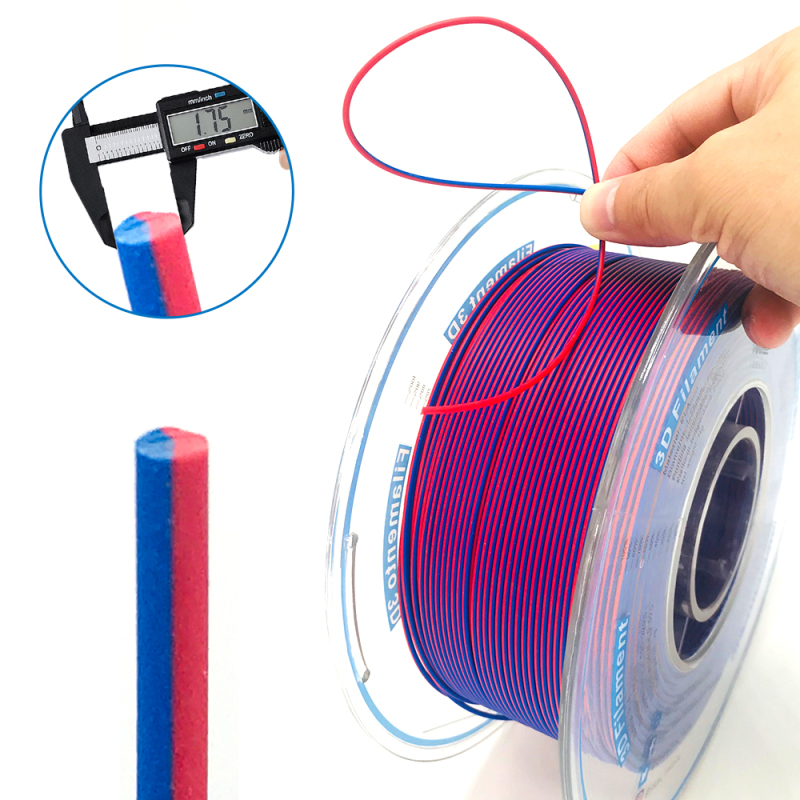 YOUSU Dual color  PLA 3D Filament with gorgeous surface, Tangle free, Pearlescent  1.75mm, 2.85mm 1kg