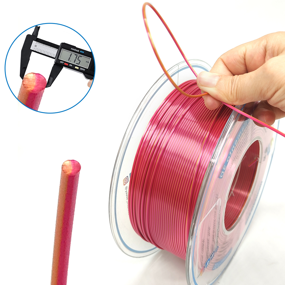 YOUSU Dual color  PLA 3D Filament with gorgeous surface, Tangle free, Pearlescent  1.75mm, 2.85mm 1kg