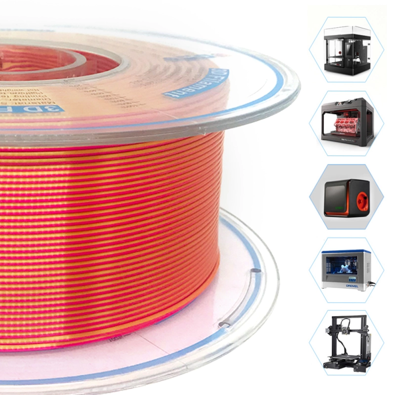 YOUSU Dual color  PLA 3D Filament with gorgeous surface, Tangle free, Pearlescent  1.75mm, 2.85mm 1kg