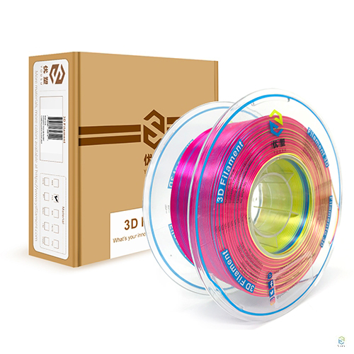 YOUSU Tri-color Silk PLA Gold Red blue 3D Filament with gorgeous surface, Tangle free, Pearlescent  1.75mm, 2.85mm 1kg