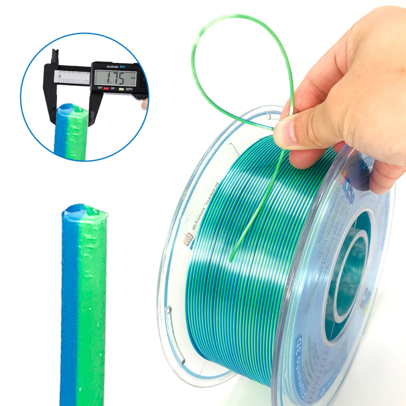 YOUSU Dual color  PLA 3D Filament with gorgeous surface, Tangle free, Pearlescent  1.75mm, 2.85mm 1kg