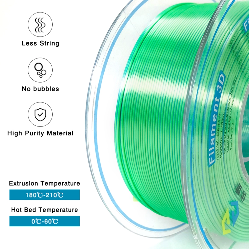 YOUSU Dual color  PLA 3D Filament with gorgeous surface, Tangle free, Pearlescent  1.75mm, 2.85mm 1kg