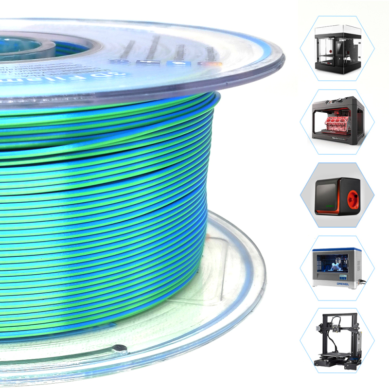 YOUSU Dual color  PLA 3D Filament with gorgeous surface, Tangle free, Pearlescent  1.75mm, 2.85mm 1kg