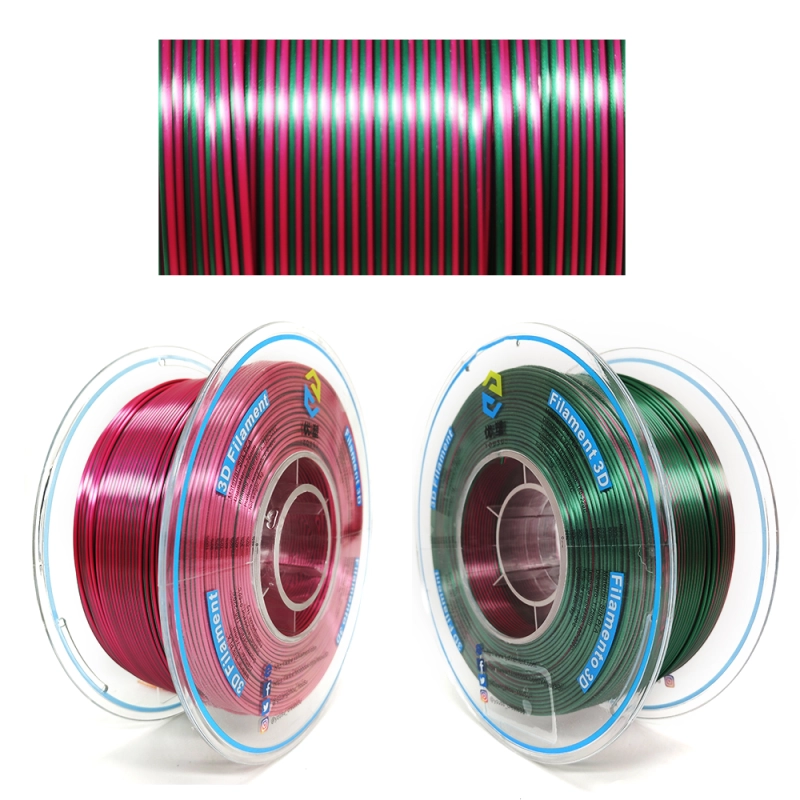 YOUSU Dual color  PLA 3D Filament with gorgeous surface, Tangle free, Pearlescent  1.75mm, 2.85mm 1kg