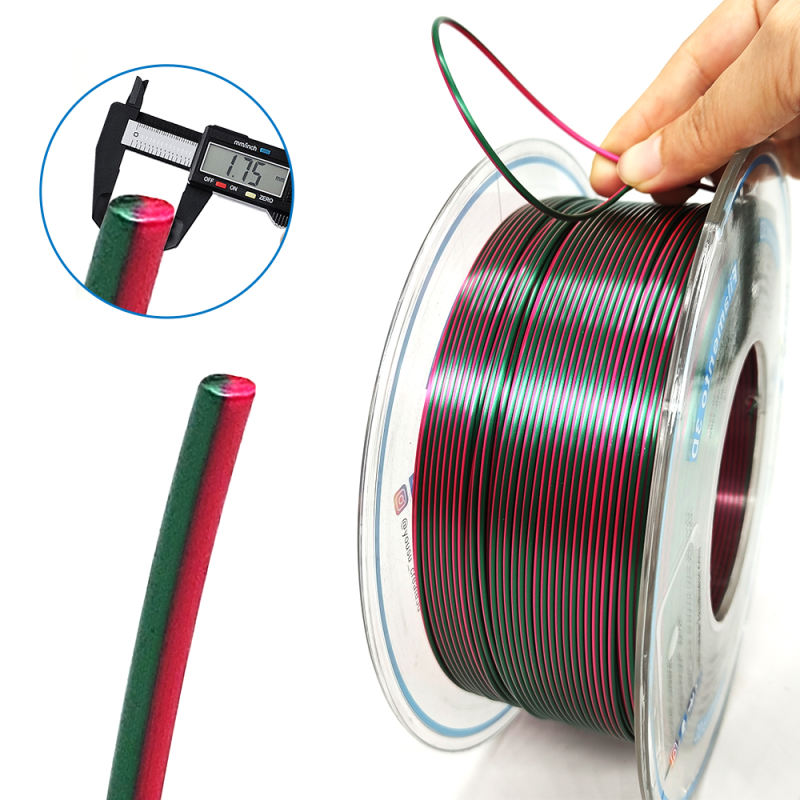 YOUSU Dual color  PLA 3D Filament with gorgeous surface, Tangle free, Pearlescent  1.75mm, 2.85mm 1kg