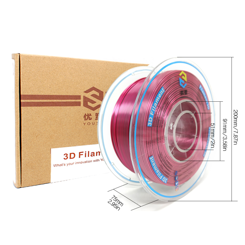 YOUSU Dual color  PLA 3D Filament with gorgeous surface, Tangle free, Pearlescent  1.75mm, 2.85mm 1kg