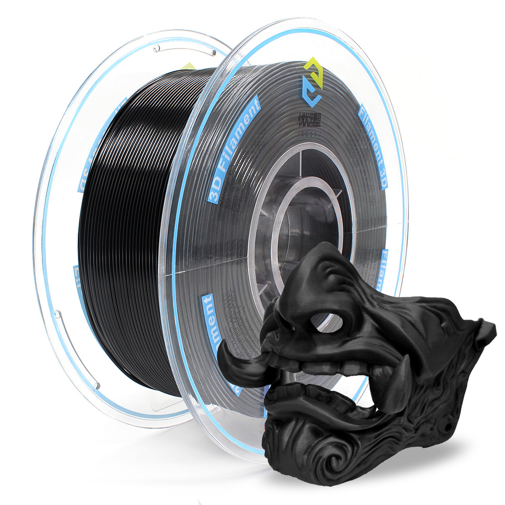 YOUSU Carbon Fiber PLA  3D Filament with high strength, Tangle free, Matte black 1.75mm, 2.85mm 1kg