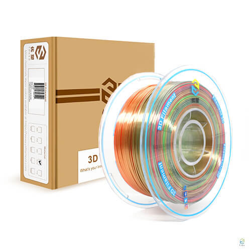 YOUSU  Rainbow Silk PLA 3D Filament with gorgeous surface, Tangle free, Pearlescent  1.75mm, 2.85mm 1kg