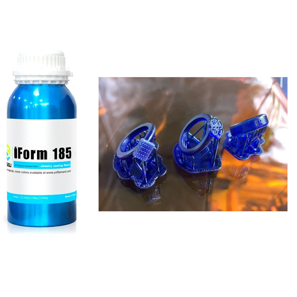 YOUSU Jewelry Casting Resin for LCD 3D Printer like Lost Wax  Casting UV-Curing Resin 405nm Photosensitive Liquid transparent and  green