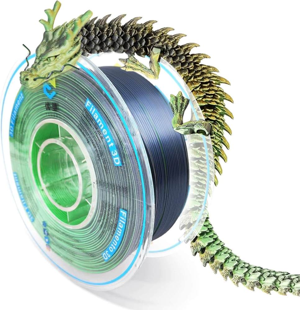 YOUSU Tri-color Silk PLA 3D Filament with gorgeous surface, Tangle free, Pearlescent  1.75mm, 2.85mm 1kg