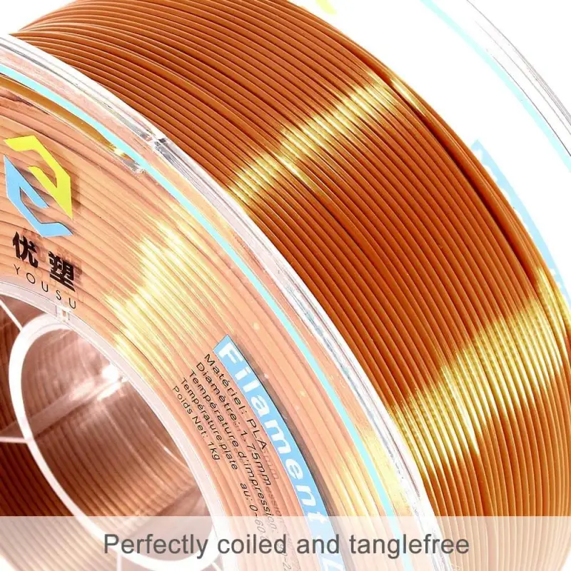 YOUSU Silk PLA 3D Filament with gorgeous surface, Tangle free, Pearlescent  1.75mm, 2.85mm 1kg