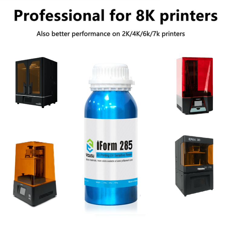 YOUSU iForm285 3d printer resin,405nm UV-Curing Resin,High Prcision  fit for 8K 3d resin printer