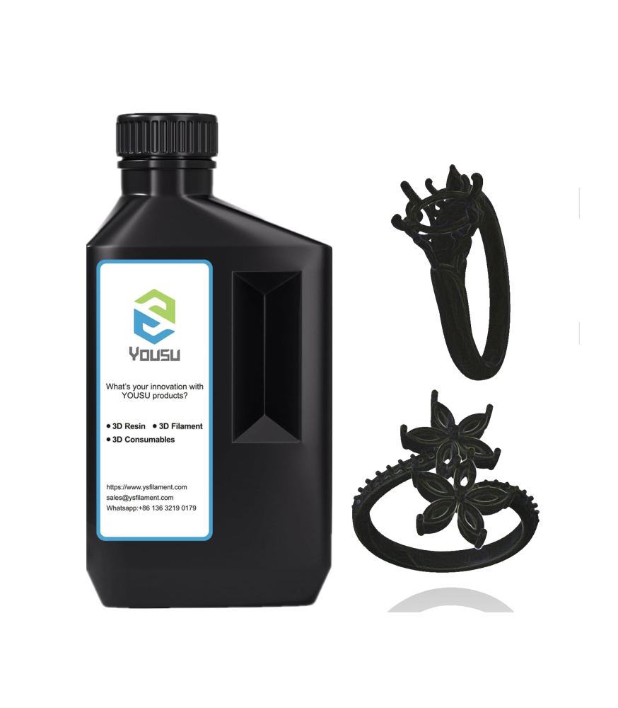 YOUSU 405nm Jewelry Black casting 3d resin for LCD Castable 3d Printer Resin For Jewelers
