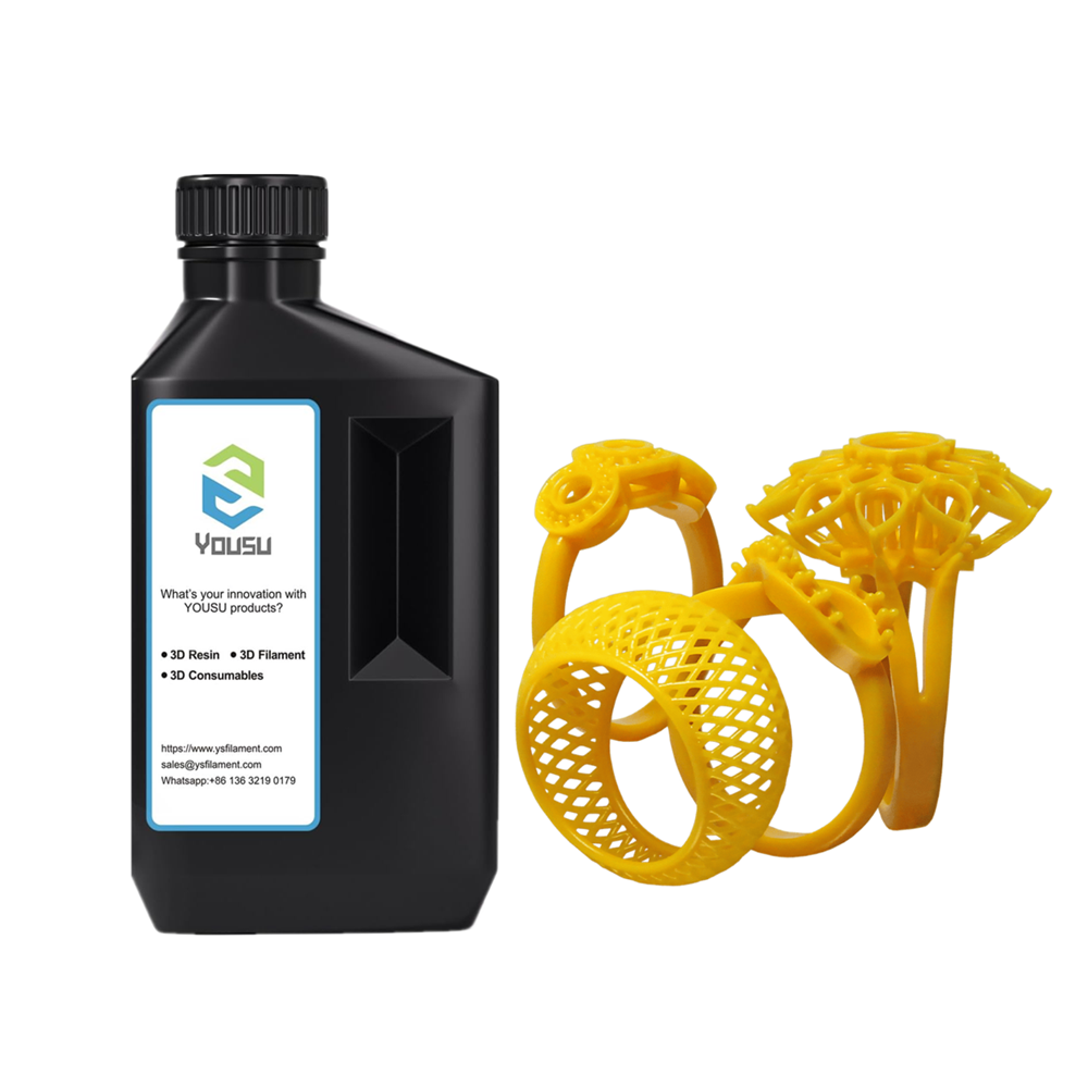 YOUSU Yellow Wax Castable 3d Printer Resin 405nm Jewelry casting 3d resin for LCD  For Jewelers