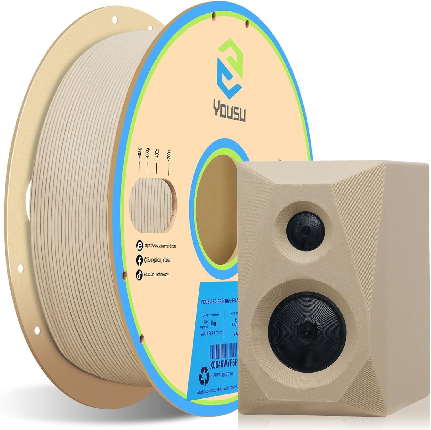 YOUSU Dual Color Wood Pla 1.75mm 3d printing filament for FDM 3d Printer